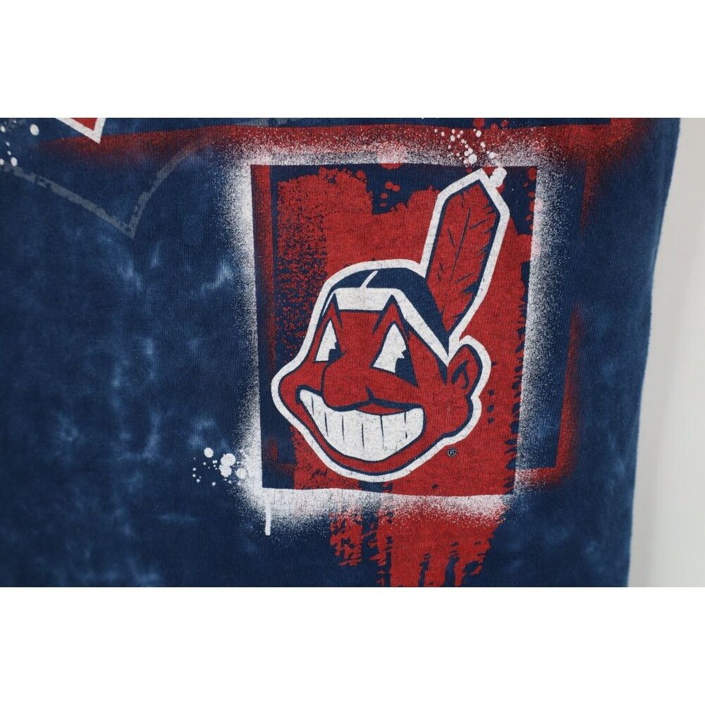 Vtg 90s Mens M All Over Print Acid Wash Chief Wahoo Cleveland Indians T-Shirt - Picture 5 of 10